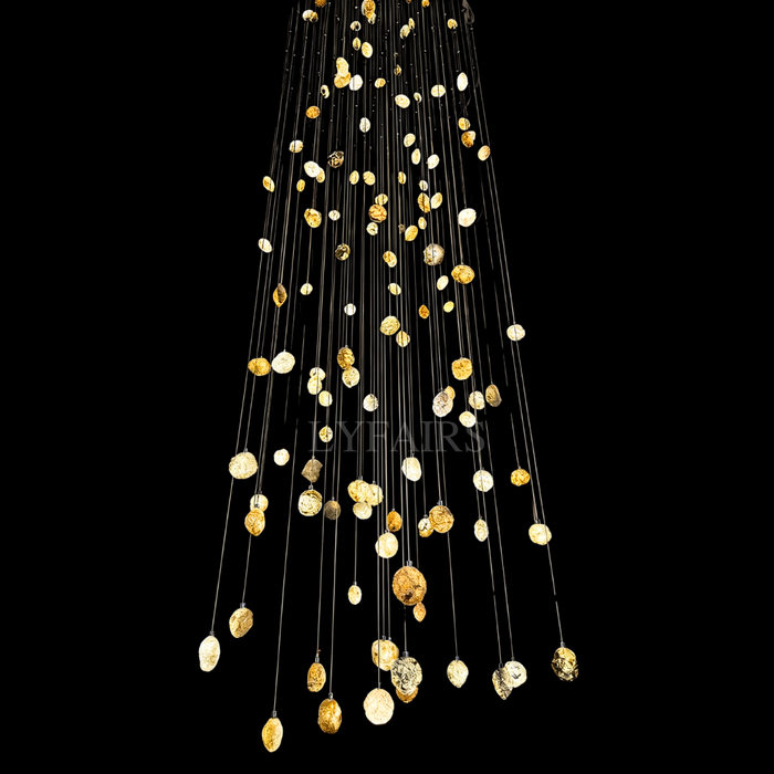 Modern Luxury Starfall Translucent Crystal Geode Cascade Chandelier