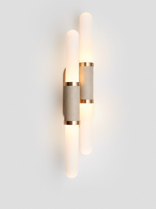 Modern Minimalist Double Cylinder Glass Wall Sconce