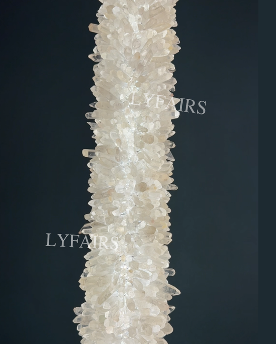Modern Minimalist Vertical Natural Crystal Pillar Pendant Light