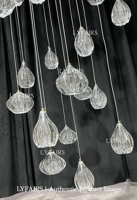 Modern Nordic Style Hand Blown Glass Pendant Crystal Chandelier for Dining Room/Living Room/Stairwell