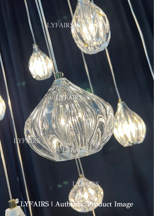 Modern Nordic Style Hand Blown Glass Pendant Crystal Chandelier for Dining Room/Living Room/Stairwell