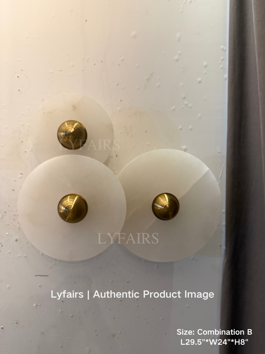 Modern Round Alabaster Cluster Wall Lamp