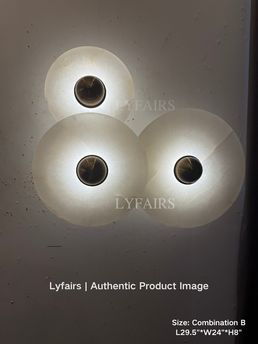 Modern Round Alabaster Cluster Wall Lamp
