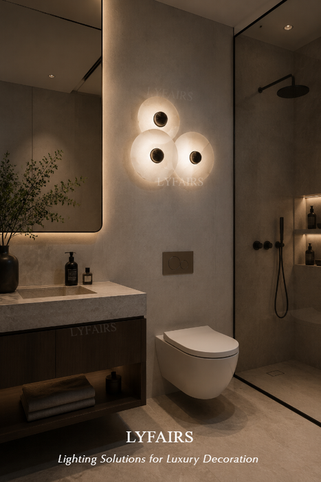 Modern Round Alabaster Cluster Wall Lamp