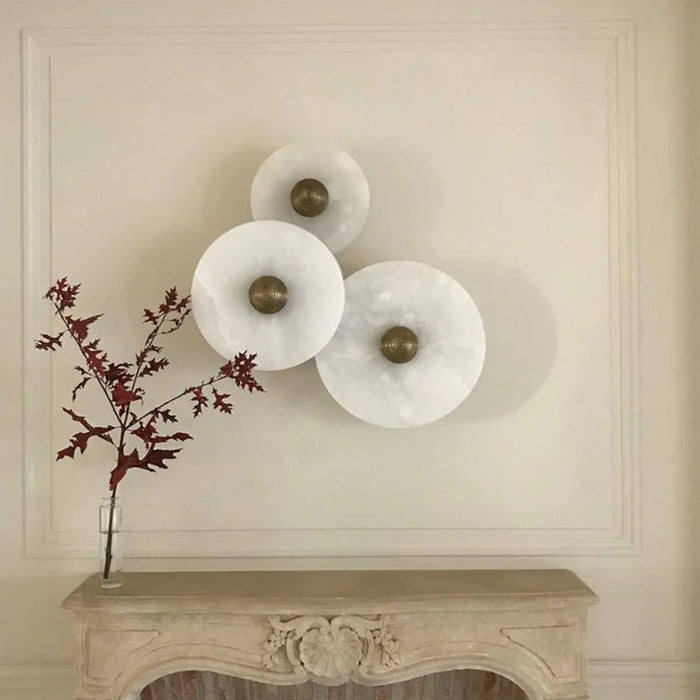 Modern Round Alabaster Cluster Wall Lamp