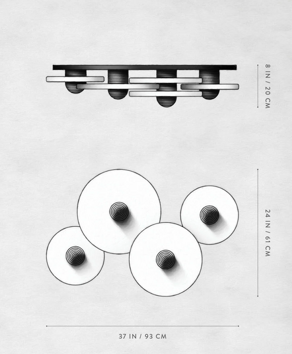 Modern Round Alabaster Cluster Wall Lamp