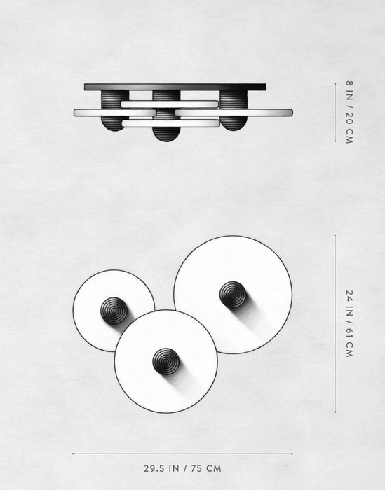 Modern Round Alabaster Cluster Wall Lamp