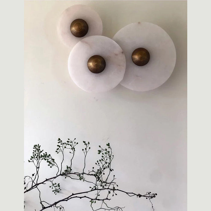Modern Round Alabaster Cluster Wall Lamp