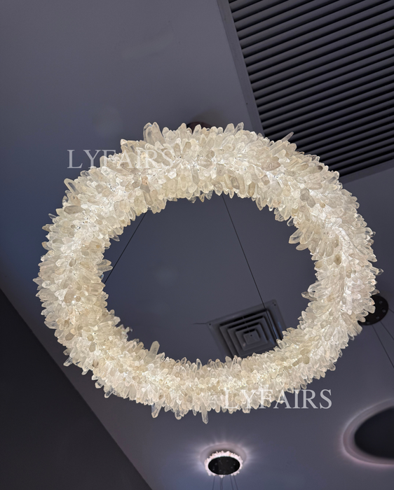 Modern Round/Oval/Linear/Square Natural Crystal Chandelier
