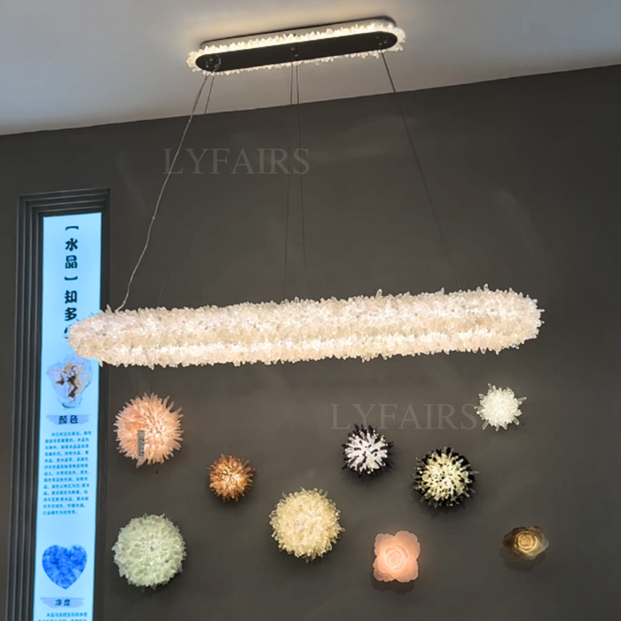 Modern Round/Oval/Linear/Square Natural Crystal Chandelier