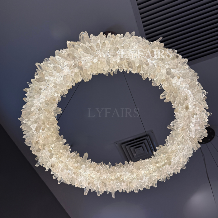 Modern Round/Oval/Linear/Square Natural Crystal Chandelier