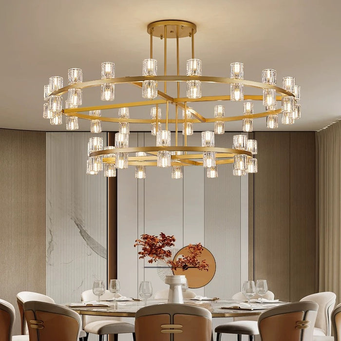 Modern Round Tiered Rings Crystal Chandelier for Dining Room/Hotel/Restaurant