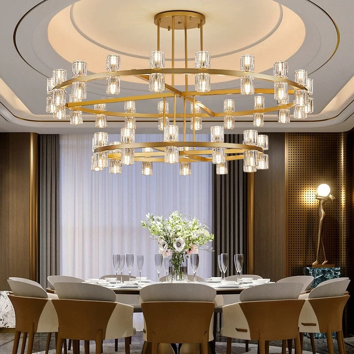 Modern Round Tiered Rings Crystal Chandelier for Dining Room/Hotel/Restaurant