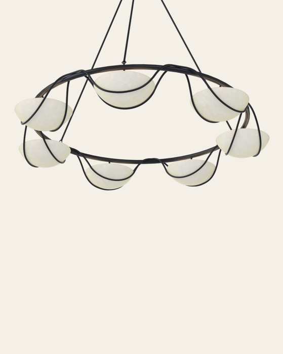 Modern Semi-Sphere Alabaster Chandelier for Dining Room/Bedroom