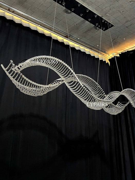Modern Wavy Crystal Chandelier for Dining Room/Kitchen Island