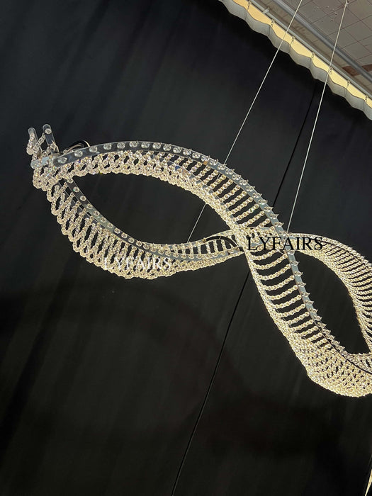 Modern Wavy Crystal Chandelier for Dining Room/Kitchen Island