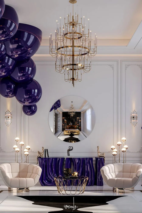 Luxury 5-Tier Crystal Rods  Luxury Gala Chandelier