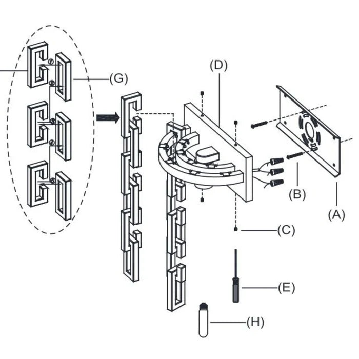 Luxury Rectangular Crystal Wall Lamp