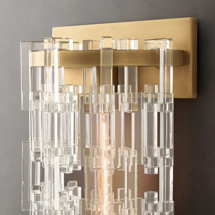 Luxury Rectangular Crystal Wall Lamp