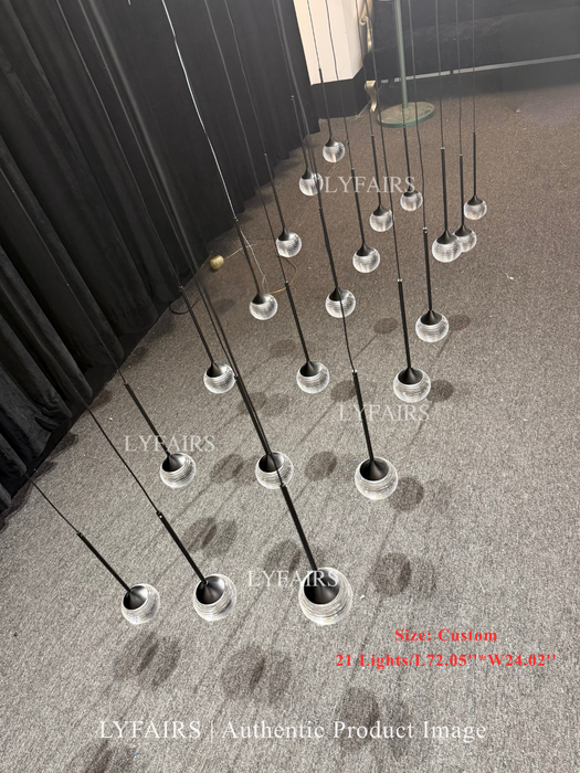 Nordic Minimalist Clear Ribbed Glass Globe Pendant Light