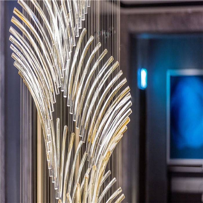 European Style Spiral Glass Chandelier for Staircase/Foyer/Hotel/Villa