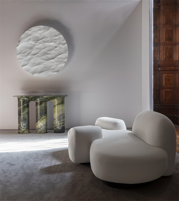 Sofá modular moderno y sencillo de chenilla de piedra