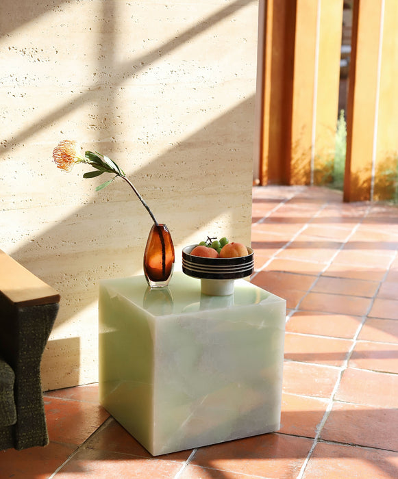 Modern Minimalist Light Luxury Cube Jade Marble Coffee Table