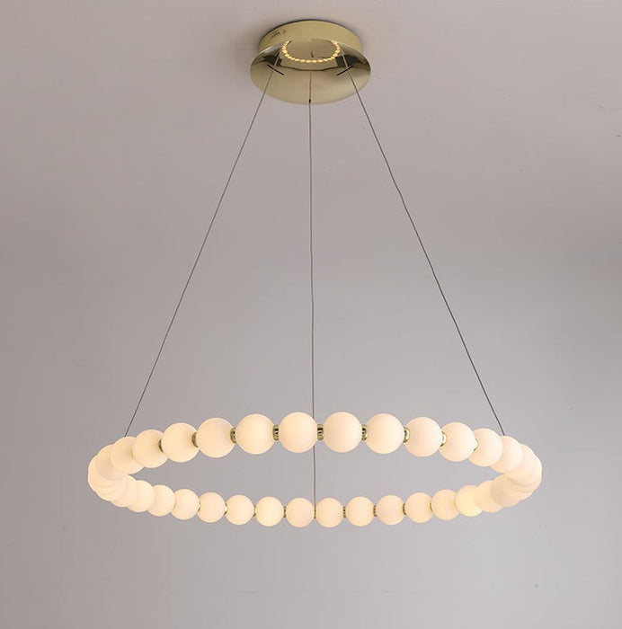 Modern Creative Acrylic Pearl Ring Loop Chandelier