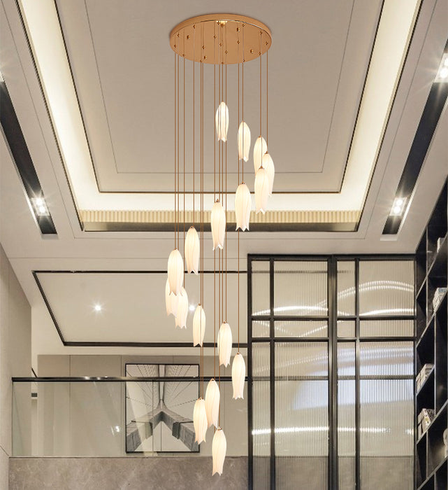 2023 Nuovo arrivo elegante lampadario a fiori per foyer / scala