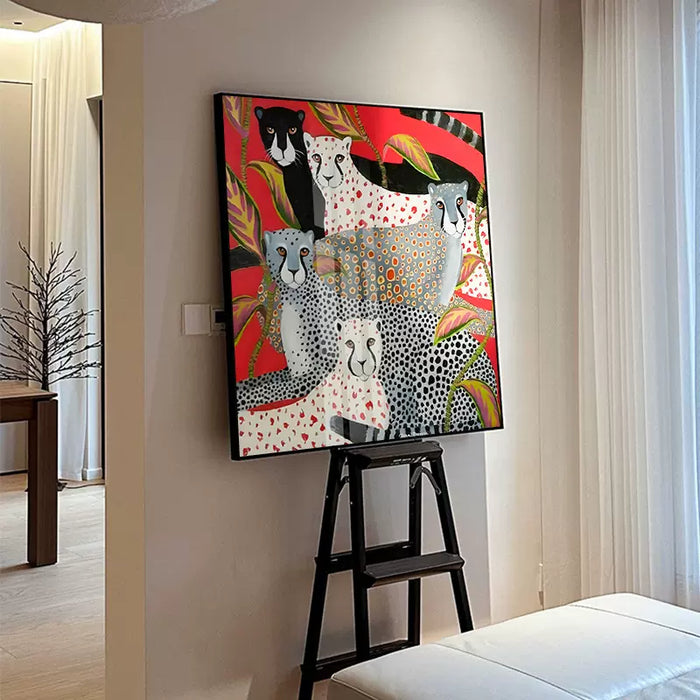 Modern Light Luxury Abstract Art Decorative Painting Southeast Style Leopard Hanging Painting Colorful Decorative Wall Decor