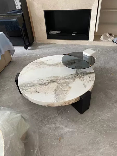 Minimalist Artificial Round Marble Coffee Table