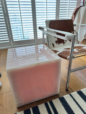 Tavolino da caffè in marmo giada cubo di lusso moderno e minimalista leggero