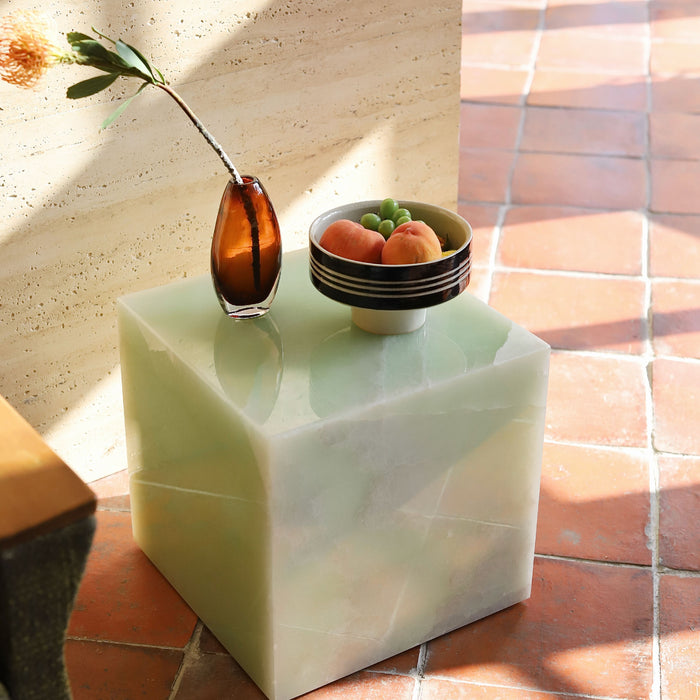 Modern Minimalist Light Luxury Cube Jade Marble Coffee Table