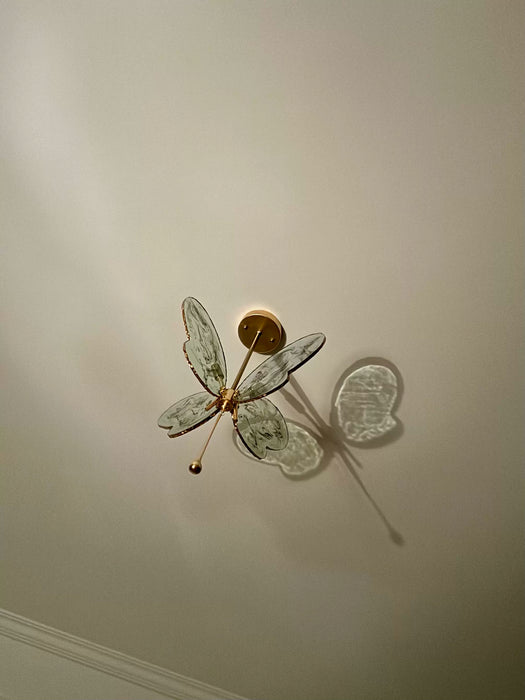 Lampadario in vetro a forma di farfalla colorata dal design artistico per soggiorno/camera da letto/corridoio/ingresso