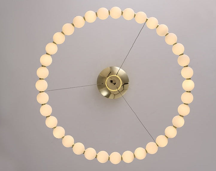 Modern Creative Acrylic Pearl Ring Loop Chandelier