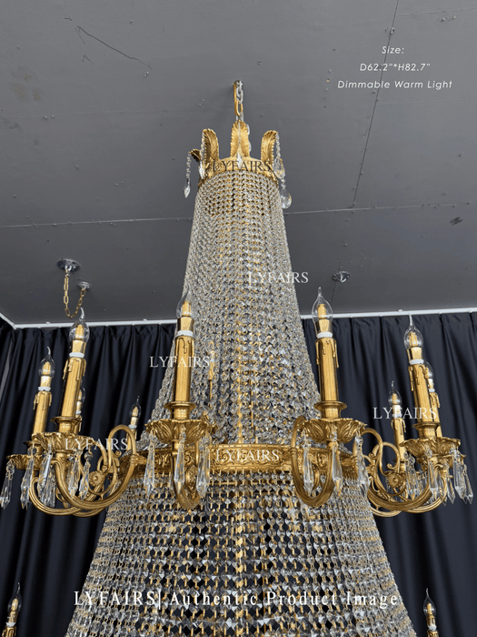 Oversized Luxury Double-layers Golden French Style Crystal Chandelier  for Living/Dinning Room/Foyer/Hallway/Staircase
