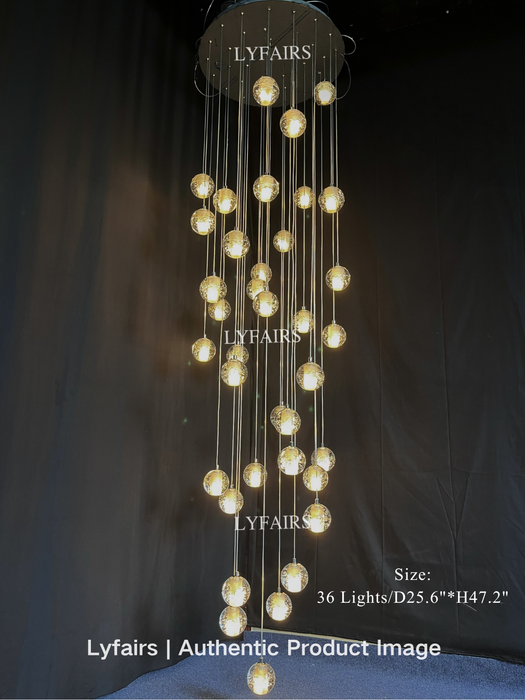 Oversized Nordic Art Round Air Bubbles Pendant Chandelier for Spiral Staircase/Hotel Lobby