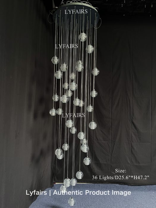 Oversized Nordic Art Round Air Bubbles Pendant Chandelier for Spiral Staircase/Hotel Lobby