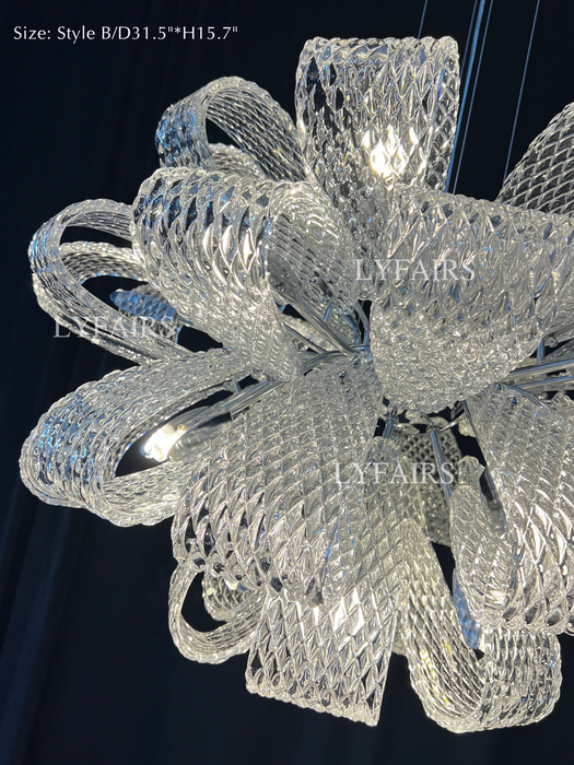Post-Modern Art Glass Flower Bouquet Pendant Chandelier for Living/Dining Room/Bedroom