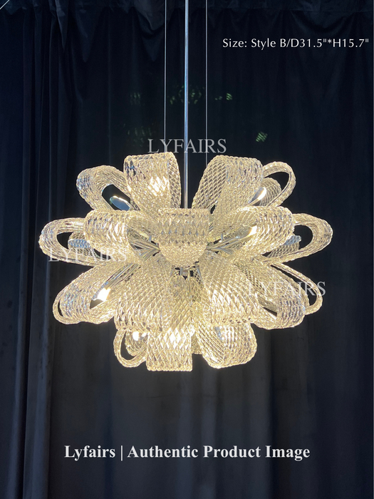 Post-Modern Art Glass Flower Bouquet Pendant Chandelier for Living/Dining Room/Bedroom