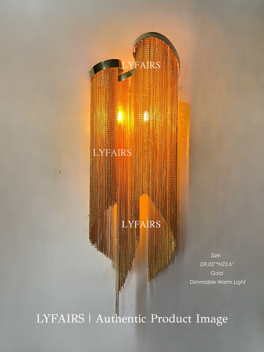 Post-Modern Extra Large Stainless Steel Tassel Wall Lamp