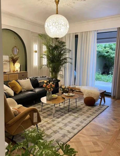 Lámpara de araña de cristal esférica elegante Vintage modelo de diseñador para sala de estar/vestíbulo/pasillo