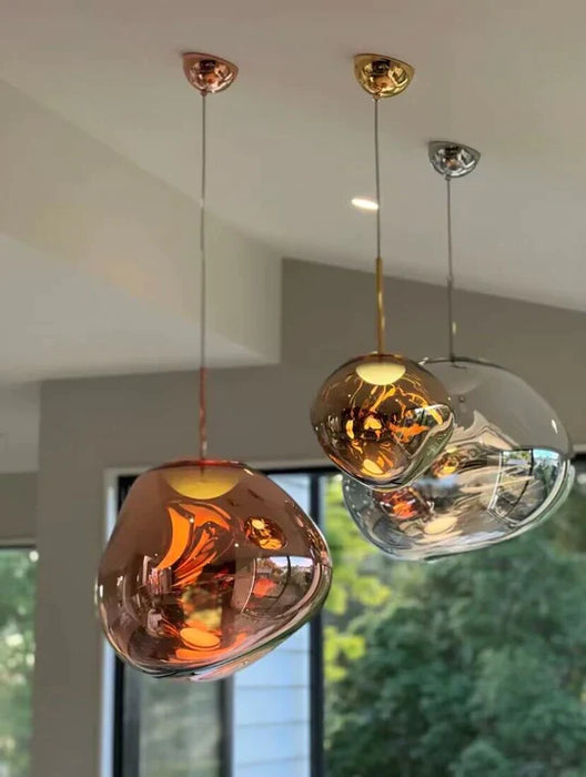 Iluminación colgante moderna de forma especial de vidrio de roca