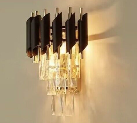 Lámpara de pared de cristal escalonada, elegante y moderna, para dormitorio/sala de estar/comedor