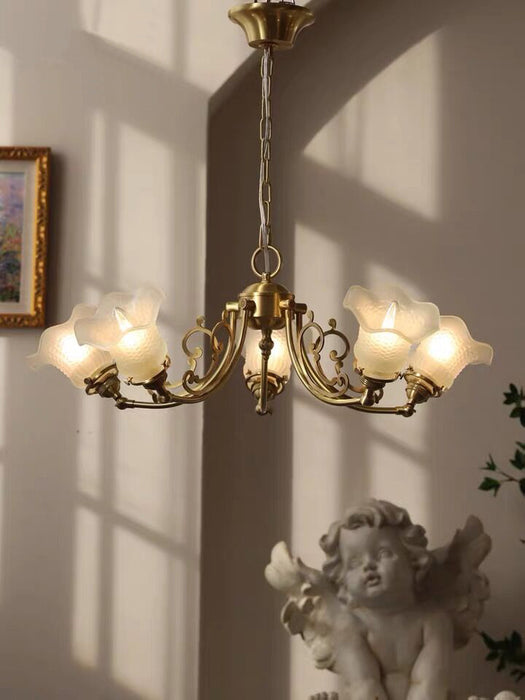American Retro Flower Branch Crystal Chandelier Vintage Art Creative Small Pendant Light For Bedroom/Living Room