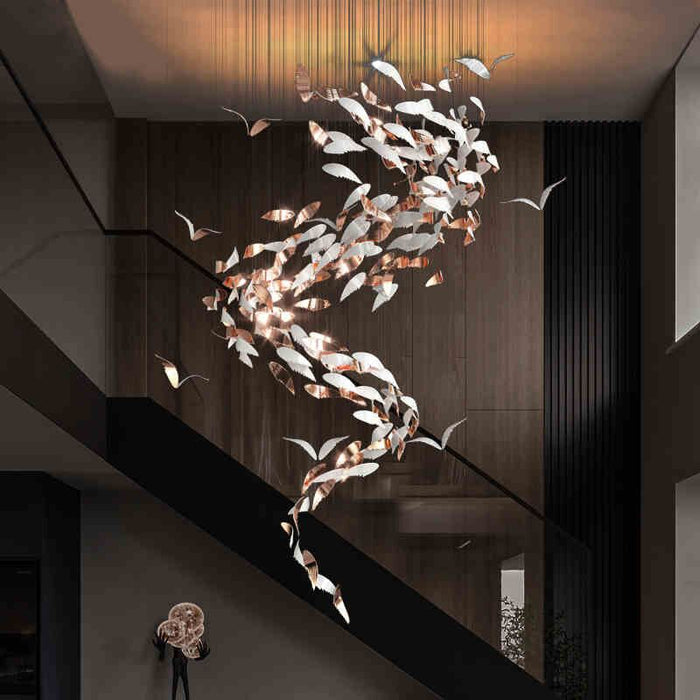 Lámpara de cristal de arte creativo espiral de lujo de gran tamaño para vestíbulo/restaurante del hotel