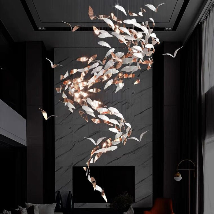 Lampadario in vetro artistico creativo a spirale di lusso di grandi dimensioni per la hall / ristorante dell'hotel