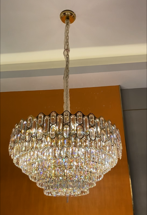 Modern Light Luxury Round/Rectangle Crystal Chandelier Set For Living Room/Dining Room/Bedroom