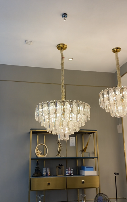 Nuevo Lámpara de araña de cristal redonda/rectangular de lujo, moderna, para comedor, sala de estar,