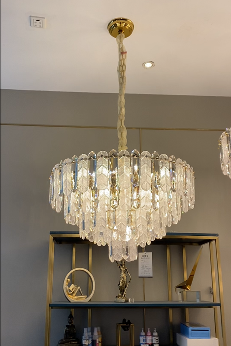 New Modern Light Luxury Round/Rectangle Crystal Chandelier Suit For Dining Room/Living Room/Bedroom